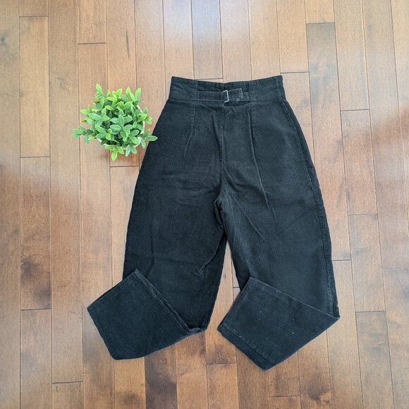 ESPRIT BLACK CORDUROY VINTAGE PANTS - Picture 3 of 3